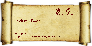Medus Imre névjegykártya
